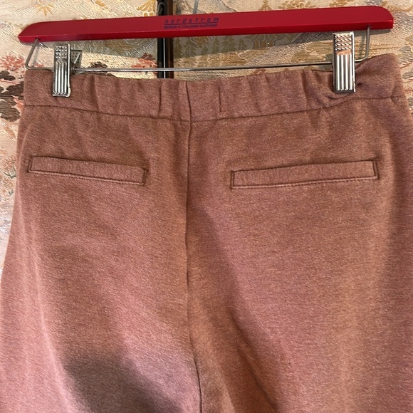 EVERLANE THE DREAM PLEATED KNIT CROP HEATHERED  AUBURN PANT SZ S - Picture 7 of 15